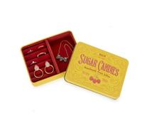 Balvi Yellow Sugar Candies Compact Travel Tin Jewellery Box With Velvet Liner