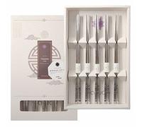 BALWOO Chopsticks [Made in Korea][5 Sets] 430 Premium Stainless Steel Chopsticks, Mukbang Kitchen Utensil, Cutlery Silverware Stainless Tableware (Sunflower)