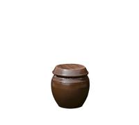 BALWOO Earthenware Onggi Korean Traditional Clay Jar Ceramic Canister/Handmade Food Sauce Storage Container for Tea, Coffee Bean, Salt/Breathing Clay Pot Kimchi Fermentation Crock (5L(1.3 gal))