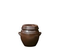 BALWOO Earthenware Onggi Korean Traditional Clay Jar Ceramic Canister/Handmade Food Sauce Storage Container for Tea, Coffee Bean, Salt/Breathing Clay Pot Kimchi Fermentation Crock (7L(1.8 gal))