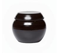 BALWOO Earthenware Onggi Korean Traditional Clay Jar Mini Ceramic Canister/Handmade Food Sauce Storage Container for Tea, Coffee Bean, Salt/Breathing Clay Pot Kimchi Fermentation Crock (1L(34oz))