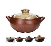 BALWOO Korean Pot [Buncheong][17oz, 500ml] MUD GLAZE Earthenware Ttukbaegi, Ceramic Clay Cooking Pot Casserole, Heat Resistant Ceramic Pot, Stone Bowl Stockpot Soup Cookware