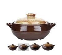 BALWOO Korean Pot [Buncheong] MUD GLAZE Earthenware Ttukbaegi, Natural Ceramic Clay Cooking Pot Casserole, Heat Resistant Ceramic Earthen Pot, Zero-Crack Stone Bowl Stockpot Soup Cookware, Pottery