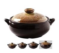 BALWOO Korean Pot [Buncheong] MUD GLAZE Earthenware Ttukbaegi, Natural Ceramic Clay Cooking Pot Casserole, Heat Resistant Ceramic Earthen Pot, Zero-Crack Stone Bowl Stockpot Soup Cookware, Pottery