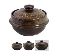 BALWOO Korean Pot Mud Earthenware Ttukbaegi, Natural Mud Glaze Ceramic Clay Cooking Pot Casserole, Heat Resistant Ceramic Earthen Pot, Zero-Crack Stone Bowl Stockpot Soup Cookware, Pottery Bowl