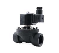 BALYDLUL 1pcs 110V 220V 24V 12V, DN15 DN20 DN25 DN32 DN40 DN50, Normally closed/open plastic solenoid valve, water valves(1-1/2",NPT THREAD_AC110V_ES NORMALLY OPEN)