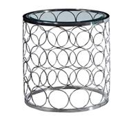 balzac clear glass end table with stainless steel base