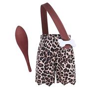 Bam Bam Costume for Baby Boy Toddler Kid Infant Historical Stone Age Caveman Halloween Cosplay Carnival Party Fancy Dress Up Leopard Strap Shorts Stick Set Photo Shooting Props Brown Leopard 18-24M