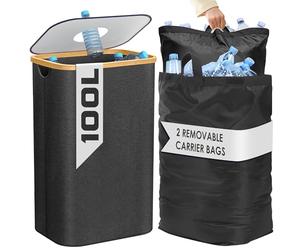 BAM BOO BOX Deposit Bottles Collection Container, Empty Bottle Collector Including 2 XXL Carry Bags, Deposit Bottle Container, Deposit Container, Empty Collection Container, Bottle Organiser Deposit