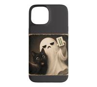 Bam Boo Cat Selfie Ghost Mahjong Tile Player Spooky Season Case for iPhone 15