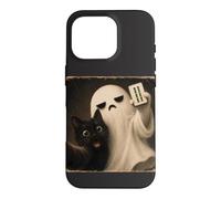 Bam Boo Cat Selfie Ghost Mahjong Tile Player Spooky Season Case for iPhone 16 Pro