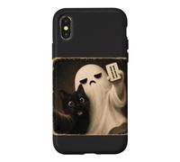 Bam Boo Cat Selfie Ghost Mahjong Tile Player Spooky Season Case for iPhone X/XS