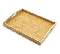 Bam & Boo - Natural Bamboo Serving Tray Extra Large Rectangular with Handles - for Food, Drinks, Storage, Decor, Vanity, Breakfast, Parties, Weddings, Picnics(17.75” x 13” x 2.35”)