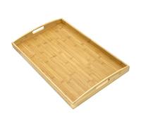 Bam & Boo - Solid Natural Bamboo Rectangular Serving & Vanity Tray with Handles for Food, Storage, and Decor - Breakfast, Parties, Weddings, Picnics, Bathrooms (24" x 15" x 2.5")