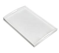 Bam & Boo White Bamboo Serving Tray Extra Large with Handles for Food, Drinks, Storage, Decor, Vanity, Breakfast, Parties, Weddings, Picnics(23.6” x 15” x 2.35”, White)