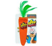 Bam Cat Catnip Filled Carrot Soft Plush Interactive Cat Toy