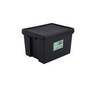 Bam Recycled 45 L Storage Box, 50.5 x 40.1 x 32 cm, Black - Durable 100% Recycled Plastic, Snap-On Lid