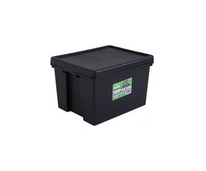 Bam Recycled 45 L Storage Box, 50.5 x 40.1 x 32 cm, Black - Durable 100% Recycled Plastic, Snap-On Lid