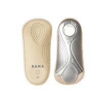 BAMA Premium Leather Footbed ¾, Orthopedic Insole Anatomically Shaped, Made of Genuine Leather, Non-Slip Shoe Inserts, Unisex, Hygienic Foot Support Insoles 1 Pair - UK 10-43 EUR