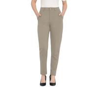 Bamans Women's Stretch Trousers Black High Waist Skinny Elegant Casual Trousers with Pockets, dark khaki/29 petite, M