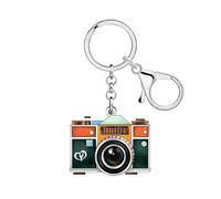 BAMAY Acrylic Camera Keychain Vintage Jewellery 90s 80s Accessories Nostalgia Gifts for Women Photographers Girls Purse Charms (Green)