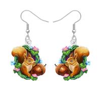 BAMAY Acrylic Cute Squirrel Earrings Dangling,Funky Holiday Earrings Kawaii Jewelry Costume Accessories Silly Gifts for Women Mom Squirrel Lovers, M, Acrylic, No Gemstone