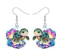 BAMAY Acrylic Cute Turtle Earrings Tortoise Sea Turtle Gifts for Women Ocean Animals Jewellery Summer Beach Decor Aquarium Lovers (Multicolor)