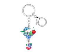 BAMAY Acrylic Fun Margarita Wine Glass Keychain Purse Charms Key Chain Bag Accessories Cocktail Drinkers Gifts for Women Girl (Navy)