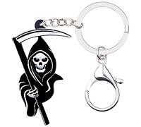 BAMAY Acrylic Halloween Anime Grim Reaper Keychain Charms Horror Gifts for Women Girls Car Key Chain Purse Bag Accessories (Dark)
