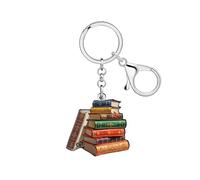 BAMAY Acrylic Vintage Book Keychain Keyring Book Lover Gifts for Bookworm Bookish Nerd Readers Women Purse Accessories Charms (Coffee)