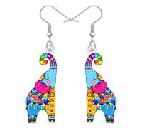 BAMAY Cute Elephant Gifts Boho African Elephant Earrings Acrylic Dangle Bohemian Jewellery Funky Animal Lovers Gifts for Women Mom (Navy)