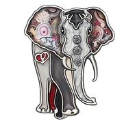 BAMAY Enamel Elephant Brooch Pins Zinc Alloy Scarf Lapel Pin Jewellery Jungle Elephant Gifts for Women Girl Brooches Charms (Black)