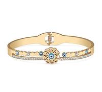 BAMAY Resin Evil Eye Bracelets Stainless Steel Plated Silver 18K Gold Bracelet for Women Girls Bangle Bracelet Charms (Plated Gold 062)