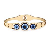 BAMAY Resin Evil Eye Bracelets Stainless Steel Plated Silver 18K Gold Bracelet for Women Girls Bangle Bracelet Charms (Plated Gold)