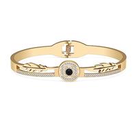 BAMAY Resin Evil Eye Bracelets Stainless Steel Plated Silver 18K Gold Bracelet for Women Girls Bangle Bracelet Charms (Plated Gold 061)