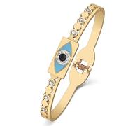 BAMAY Resin Evil Eye Bracelets Stainless Steel Plated Silver 18K Gold Bracelet for Women Girls Bangle Bracelet Charms (Gold 077)
