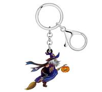BAMAY Witchy Keyring Witch Accessories Halloween Bag Charm | Acrylic Ornaments Spooky Gifts for Women Girls,Wicked Keychain for Car Keys,Novelty Purse Charms for Handbags