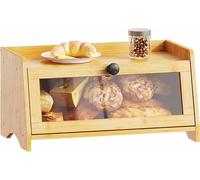 BAMBANG Bread Bin for Kitchen Countertop, Small Bamboo Bread Box Storage Container for Homemade Bread,Breadbox, Wooden Breadbin Organizer for Counter Cabinet Pantry, Natural