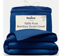 Bambaw 100% Bamboo Duvet Cover King Size, Duvet Cover Bamboo, 240x220cm | Hotel Quality King Bedding, Antibacterial Cooling Bed Sheets for Summer, Navy Blue, Anti Allergy Bedding, Blue Navy