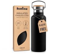 Bambaw 1l Insulated Water Bottle Metal, Water Bottle Stainless Steel 1l