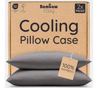 Bambaw 50x75 Bamboo Pillow Cases, 2 Pack, Breathable & Temperature Balancing Pillowcases, 100% Bamboo Pillowcase Dustmite Proof, Envelope Closure, Anti Allergy Pillow Cases 2 Pack 50x75 cm (Dark Grey)