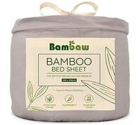 Bambaw Bamboo Bed Sheets Super King Size 180x200 cm, Deep Pockets 35cm, Cooling Bedding for Night Sweats, 100% Bamboo Sheets, Cool Super King Bedding, Soft Deep Fitted Sheet 180x200 cm (Grey)