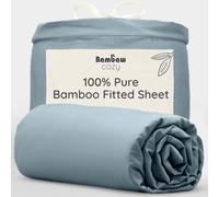 Bambaw Bamboo Deep Fitted Sheet King Size 150x200 cm, Deep Pocket 35cm, Anti Allergy Bedding, 100% Bamboo Fibre, Summer Bedding for Night Sweats, Cooling Bed Sheets King Size 150x200 cm (Dusty Blue)