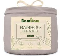 Bambaw Bamboo Deep Fitted Sheet King Size 150x200 cm, Deep Pocket 35cm, Anti Allergy Bedding, 100% Bamboo Fibre, Summer Bedding for Night Sweats, Cooling Bed Sheets King Size 150x200 cm (Grey)