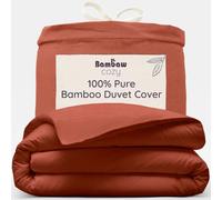 Bambaw Bamboo Double Duvet Cover, 200x200 cm, Cooling Bedding, 100% Bamboo Bed Sheets, Hotel Quality Soft Bedding, Antiallergic Cold Sheets for Sleeping, Summer Duvet Cover 200x200 cm (Terracotta)