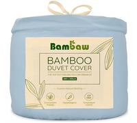 Bambaw Bamboo Double Duvet Cover, 200x200 cm, Cooling Bedding, 100% Bamboo Bed Sheets, Hotel Quality Soft Bedding, Antiallergic Cold Sheets for Sleeping, Summer Duvet Cover 200x200 cm (Light Blue)