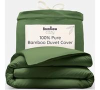 Bambaw Bamboo Double Duvet Cover, 200x200 cm, Summer Cool Bedding, Bamboo Bed Sheets, Hotel Quality Cold Sheets for Sleeping, Breathable & Soft Bedding, Anti Allergy Duvet Cover 200x200 cm (Olive)