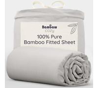 Bambaw Bamboo Double Fitted Sheet 140x200 cm, Deep Pocket 35 cm, Anti Allergy Bedding, 100% Bamboo Sheets, Cool Summer Bedding for Night Sweats, Cooling Fitted Sheet Double 140x200 cm (Grey)