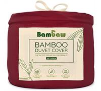 Bambaw Bamboo Duvet Cover Double, 200x200 cm, Cooling Bed Sheets, 100% Bamboo Bedding 200x200 cm, Breathable & Cool Soft Bedding for Summer, Mite-Resistant Anti Allergy Duvet Cover Double (Burgundy)