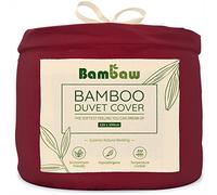 Bambaw Bamboo Duvet Cover Single, 135x200 cm, Anti Allergy Bedding, 100% Bamboo Bed Sheets, Soft, Breathable & Cool Sheets for Summer, Antibacterial Single Bed Duvet Cover 135x200 cm (Burgundy)